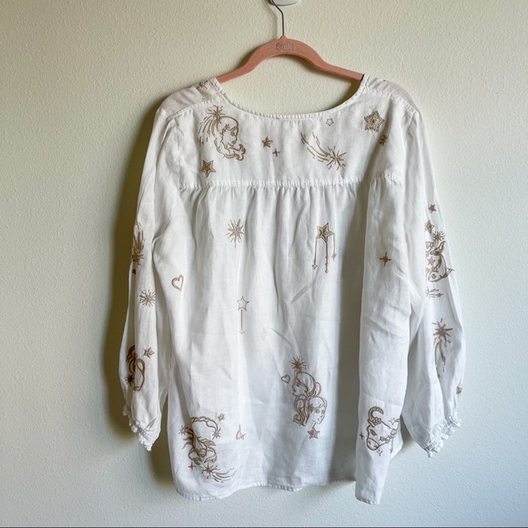 ❤️SOLD❤️Johnny Was Algol Linen Split Neckline Whi - Picture 5 of 11